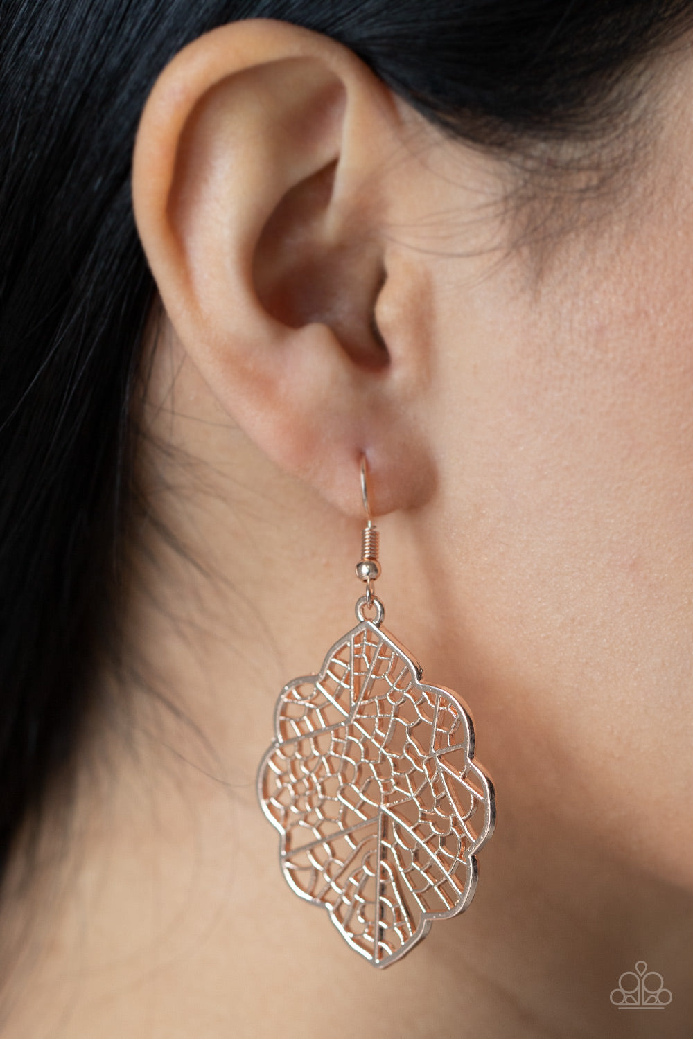 MEADOW MOSAIC - ROSE GOLD LEAF EARRINGS
