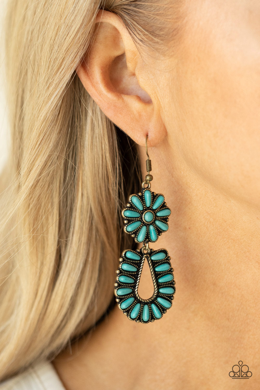 BADLANDS EDEN - BRASS AND TURQUOISE EARRINGS