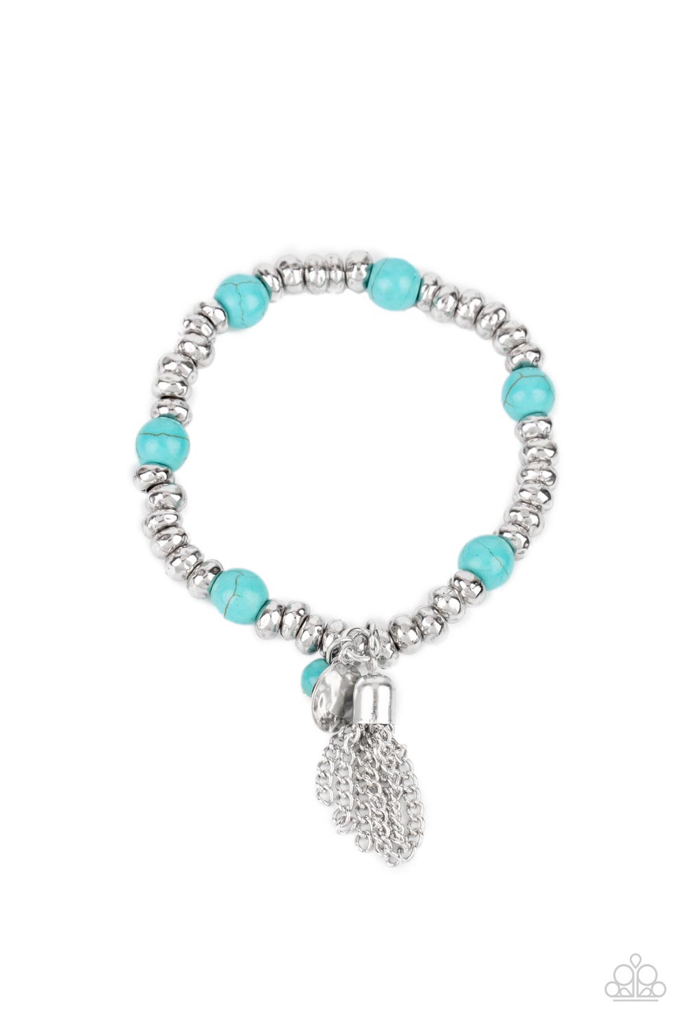 WHIMSICALLY WANDERLUST - BLUE TURQUOISE FEATHER STRETCH BRACELET