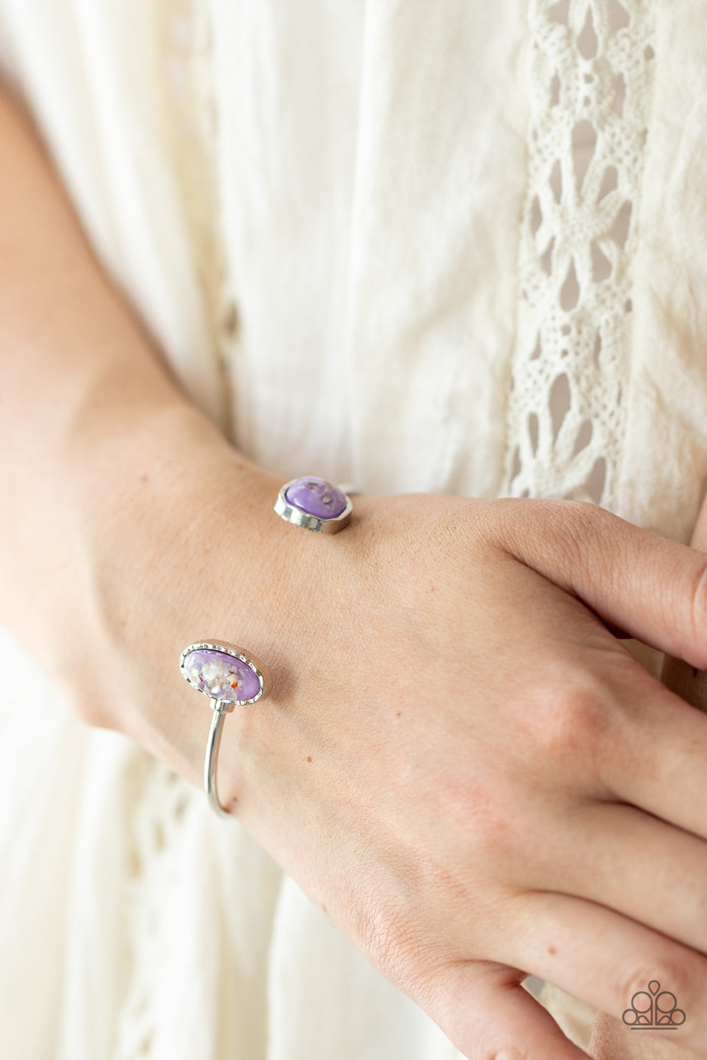 DONT BEAD JEALOUS - PURPLE CONFETTI CUFF BRACELET