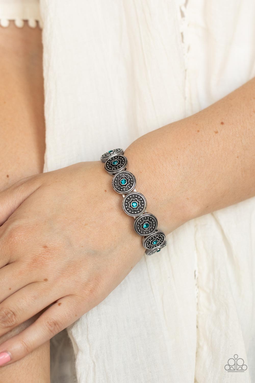 COLORFULLY CELESTIAL - BLUE RHINESTONE STRETCH BRACELET