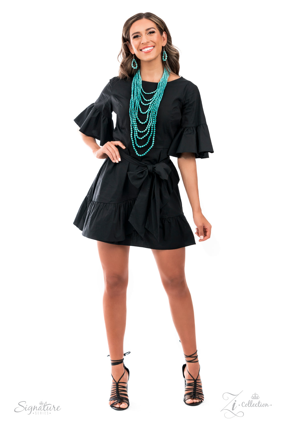 THE HILARY - BLUE TURQUOISE MULTI LAYER 2021 ZI NECKLACE SET