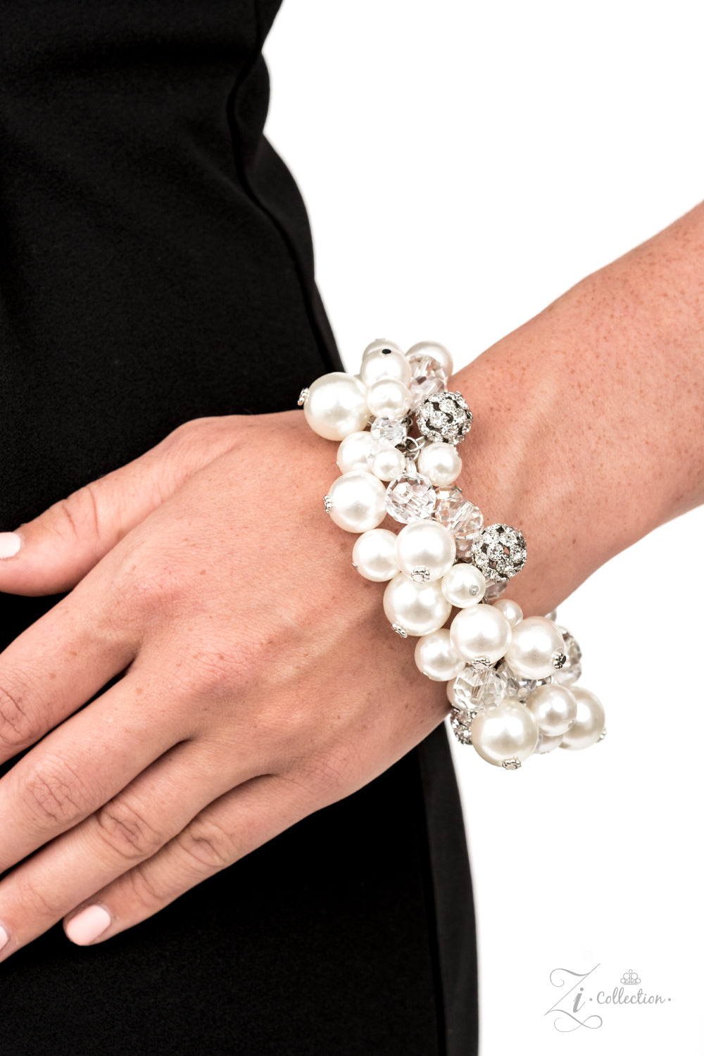 THE JANIE - WHITE PEARLS RHINESTONES 2021 ZI NECKLACE