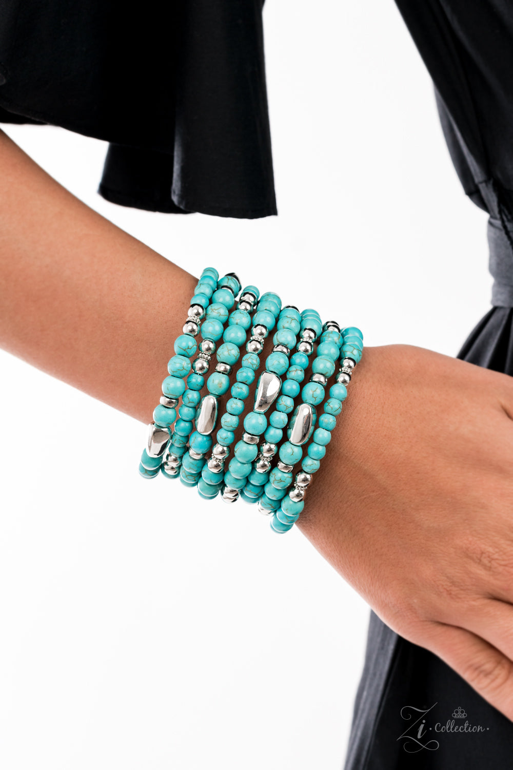 THE HILARY - BLUE TURQUOISE MULTI LAYER 2021 ZI NECKLACE SET