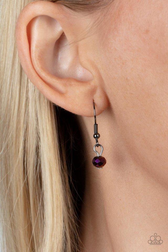 GALACTIC KNOCKOUT - PURPLE OIL SPILL IRIDESCENT BLACK METAL NECKLACE