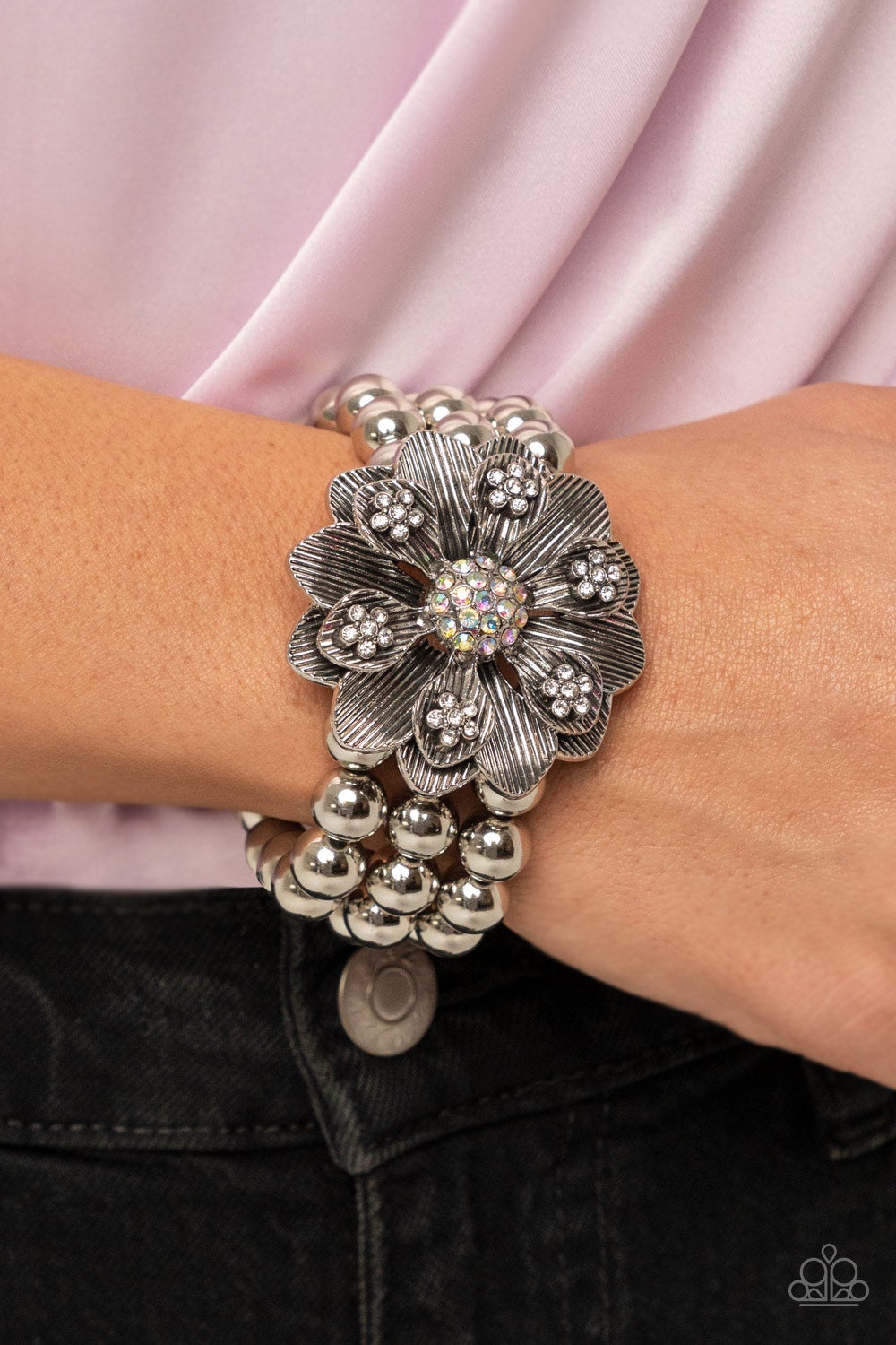 BOTANICAL BRAVADO - MULTI IRIDESCENT LIFE OF THE PARTY JANUARY 2022 FLOWER BRACELET
