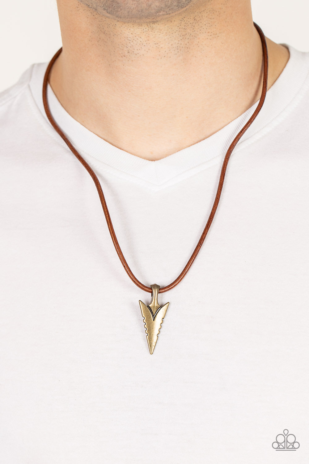 PHARAOHS ARROW - BRASS MENS ARROWHEAD NECKLACE