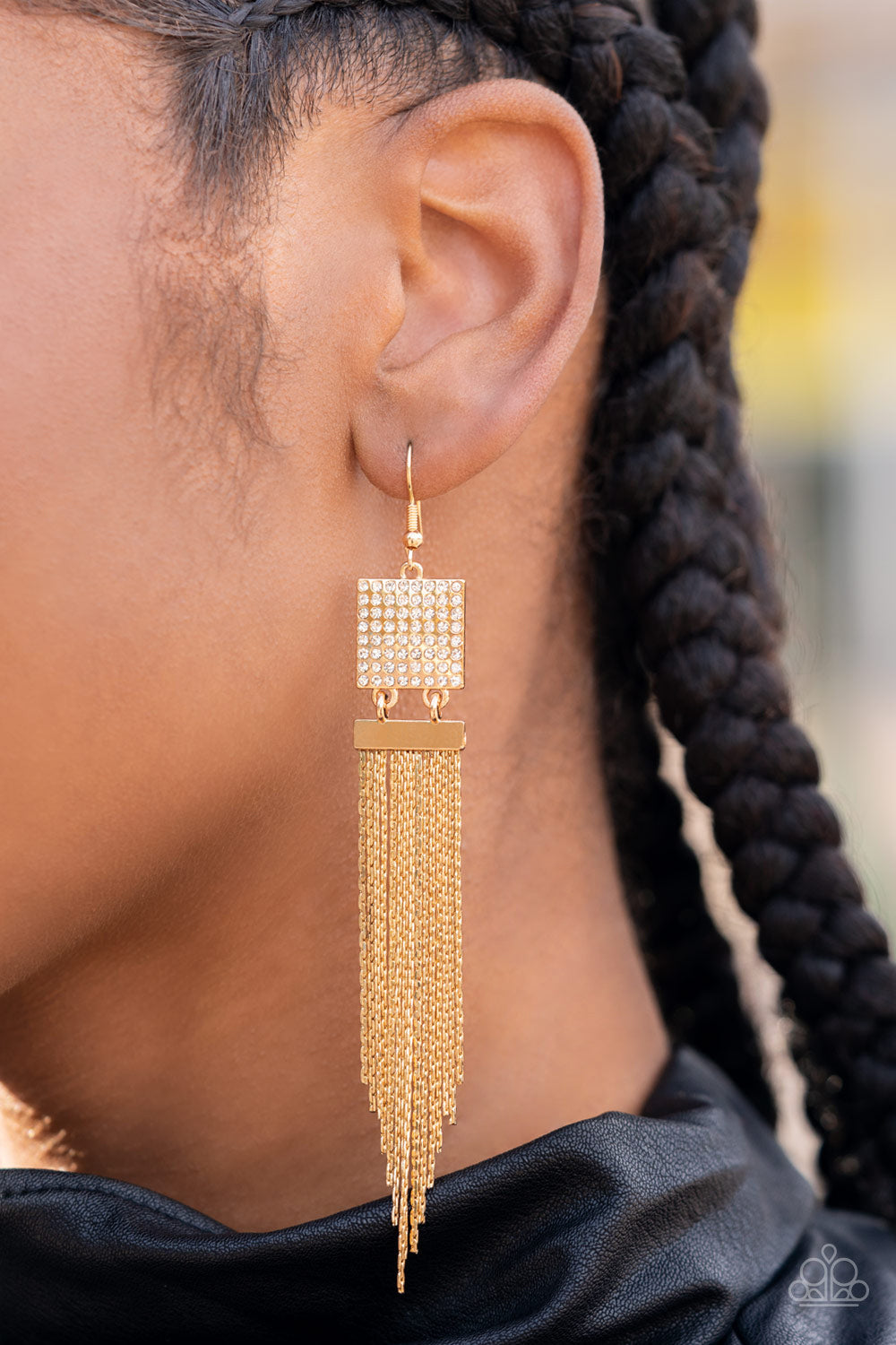 DRAMATICALLY DECO - GOLD CHAINS FRINGE TASSEL LIFE OF THE PARTY EARRINGS