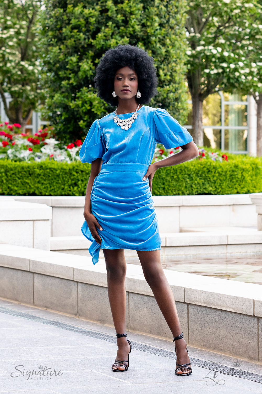 THE TASHA - WHITE LARGE RHINESTONES CRESCENT 2022 ZI NECKLACE