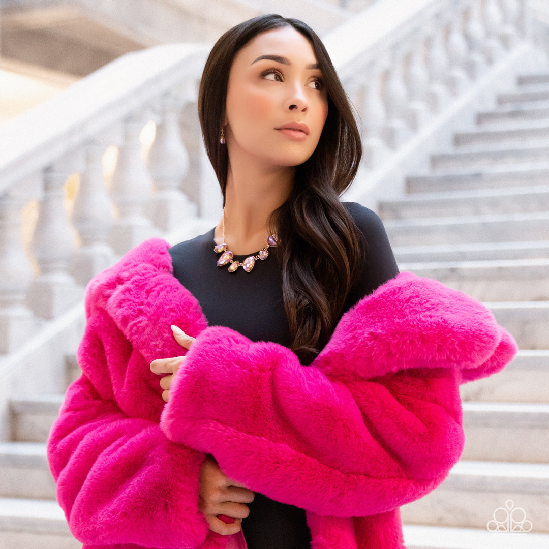 OTHERWORLDLY OPULENCE - MULTI IRIDESCENT OIL SPILL TEARDROPS NECKLACE