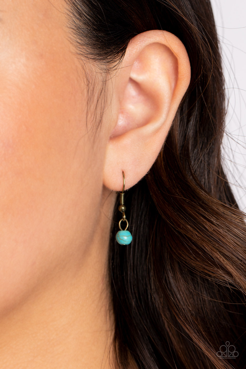 BADLANDS BASIN - BRASS SCALLOPS TURQUOISE STONES ANTIQUED NECKLACE SET