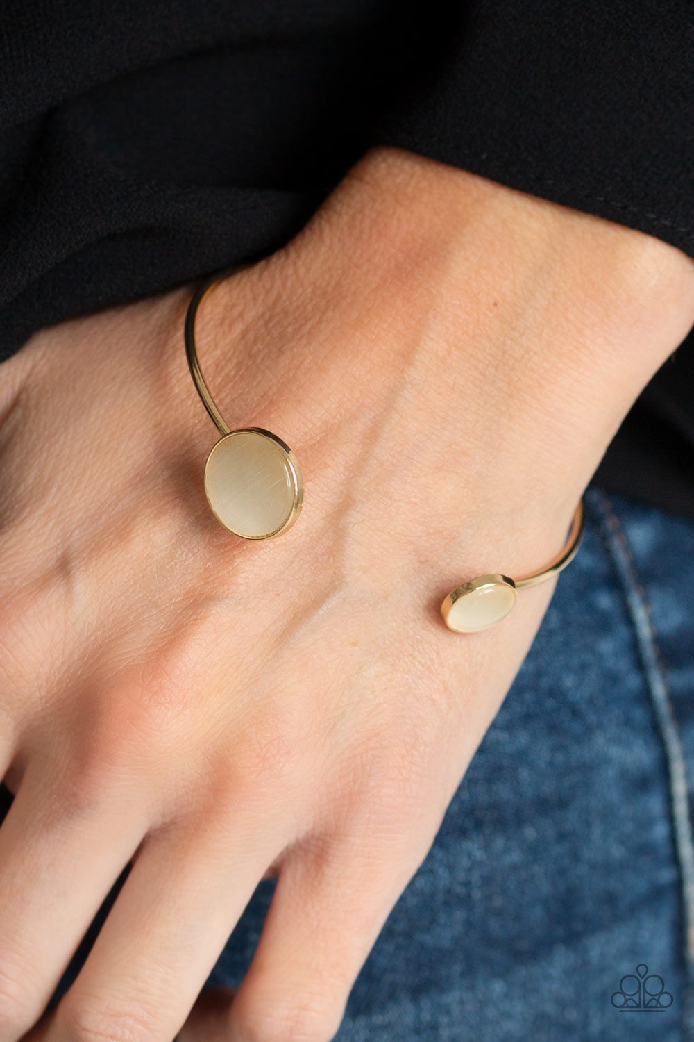 BRILLIANTLY BASIC - GOLD AND MOONSTONE CUFF BRACELET