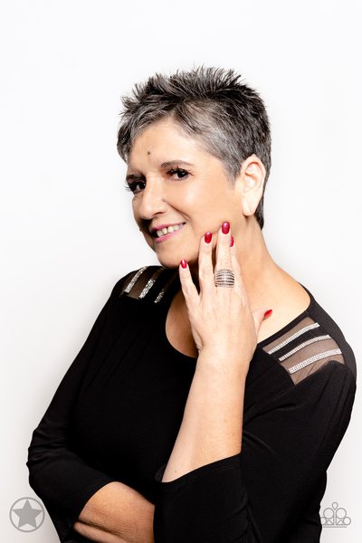 BLINDING BRILLIANCE - WHITE CLEAR RHINESTONES GLAM DOME RING