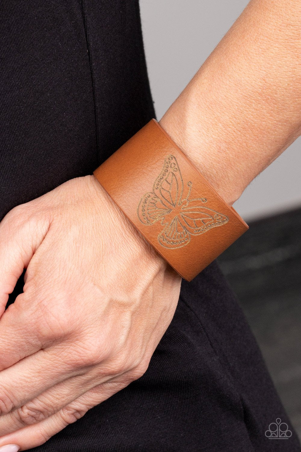FLIRTY FLUTTER - BROWN BUTTERFLY WRAP BRACELET