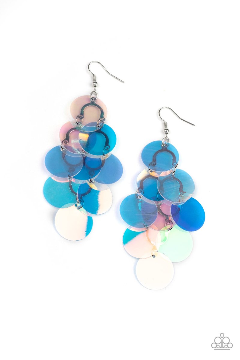 MERMAID SHIMMER - MULTI IRIDESCENT TRANSLUSCEN MERMAID SEQUINS EARRINGS