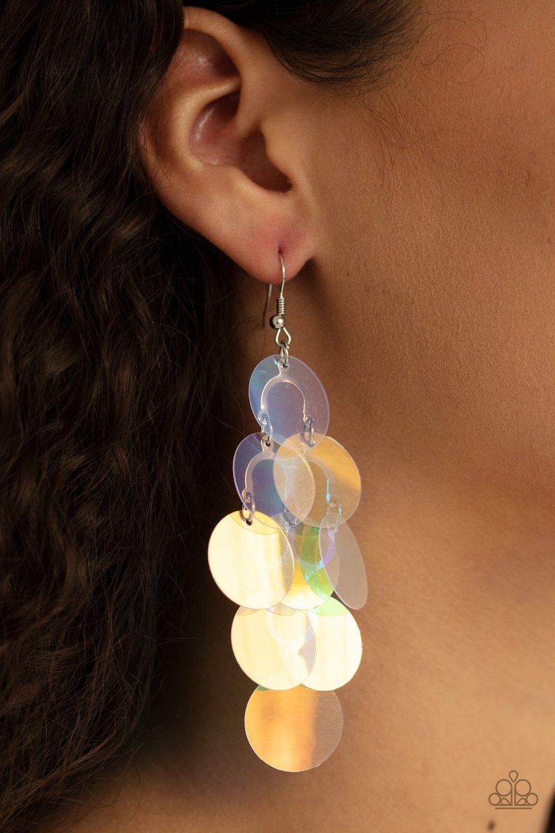 MERMAID SHIMMER - MULTI IRIDESCENT TRANSLUSCEN MERMAID SEQUINS EARRINGS