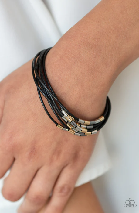 LAY LOW - MULTI GOLD BLACK METAL SILVER MAGNETIC BRACELET