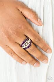 TRENDING TREASURE - PURPLE ENAMEL SILVER STRETCH RING