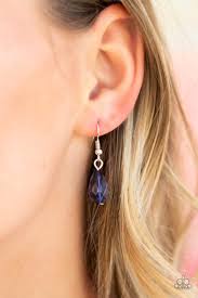 BEACH BUZZ - BLUE CLUSTER SILVER HEART CHARM LANYARD NECKLACE