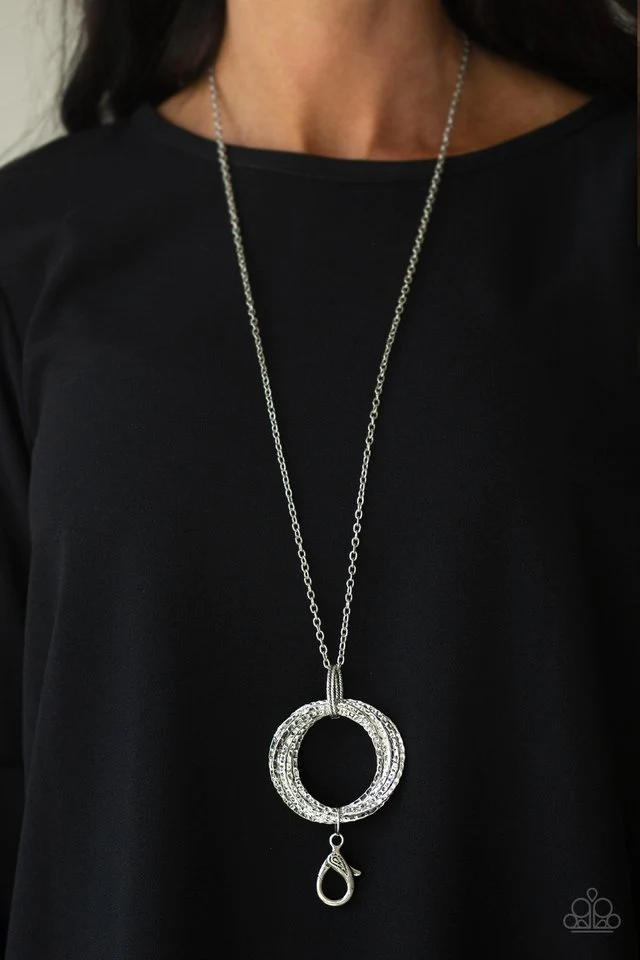 METAL MARATHON - SILVER HOOPS LANYARD NECKLACE