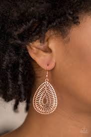 YOU LOOK GRATE - COPPER TEARDROP CUTOUT EARRINGS