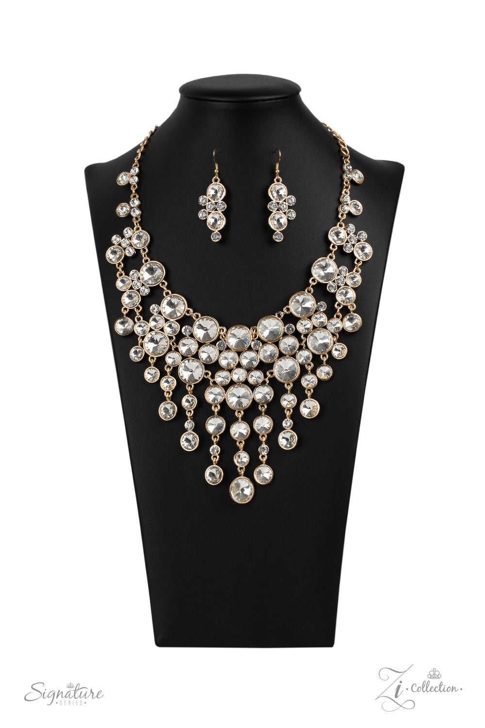 THE ROSA - 2020 ZI NECKLACE GOLD AND RHINESTONES