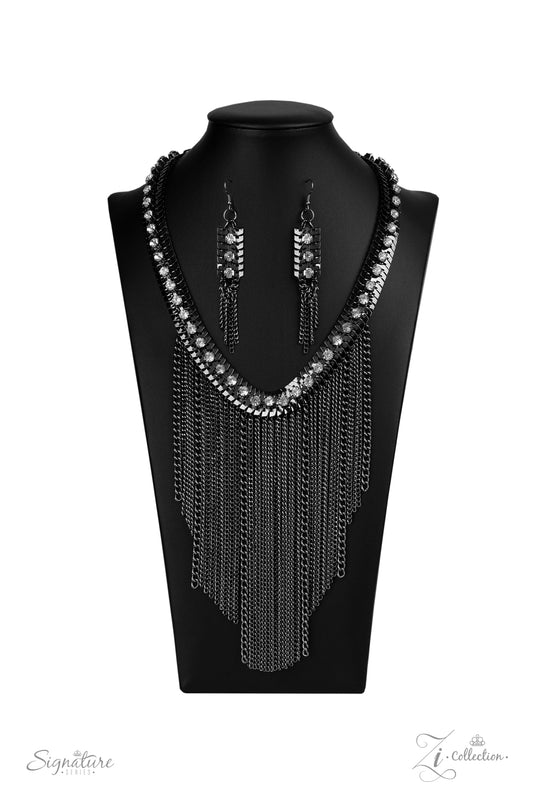 THE ALEX - BLACK METAL AND RHINESTONES 2020 ZI NECKLACE