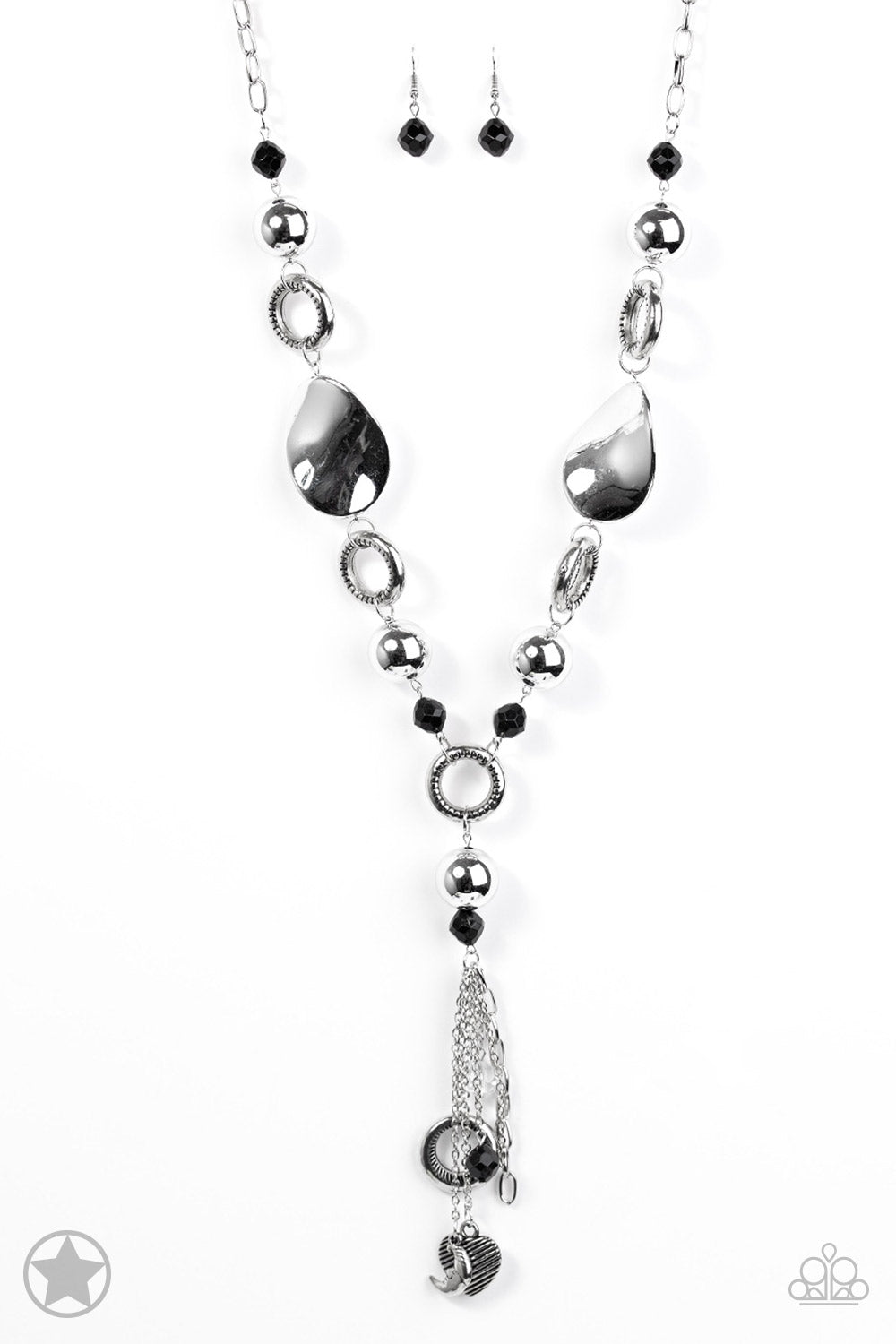 TOTAL ECLIPSE OF THE HEART - SILVER TASSEL CHARM NECKLACE