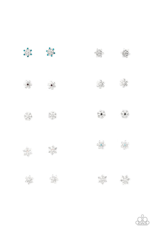 SNOWFLAKEY SNOWFLAKES - ASSORTED SET OF 10 PAIRS OF EARRINGS