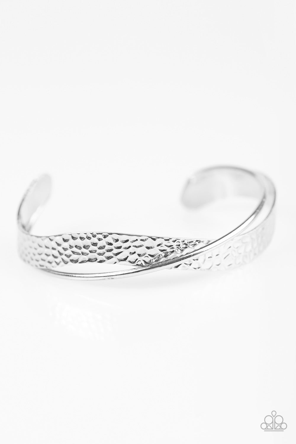 WANDERING WAVES - SILVER HAMMERED TWISTED CUFF BRACELET