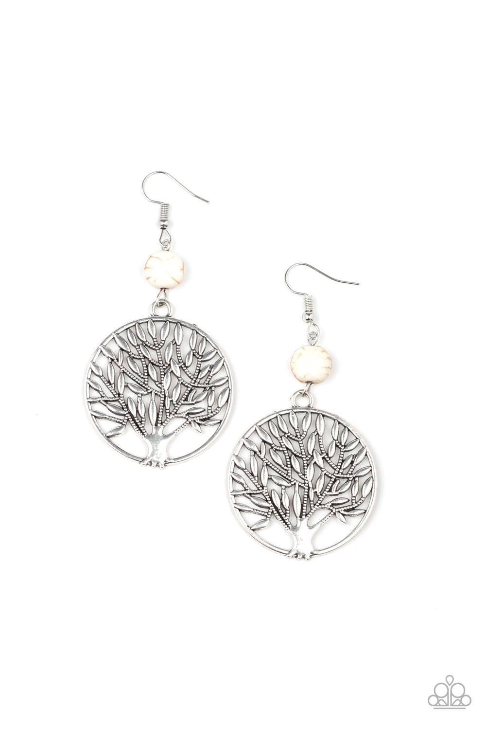 BOUNTIFUL BRANCHES - WHITE TURQUOISE TREE OF LIFE EARRINGS