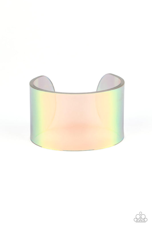 HOLOGRAPHIC AURA - MULTI IRIDESCENT ACRYLIC CUFF BRACELET
