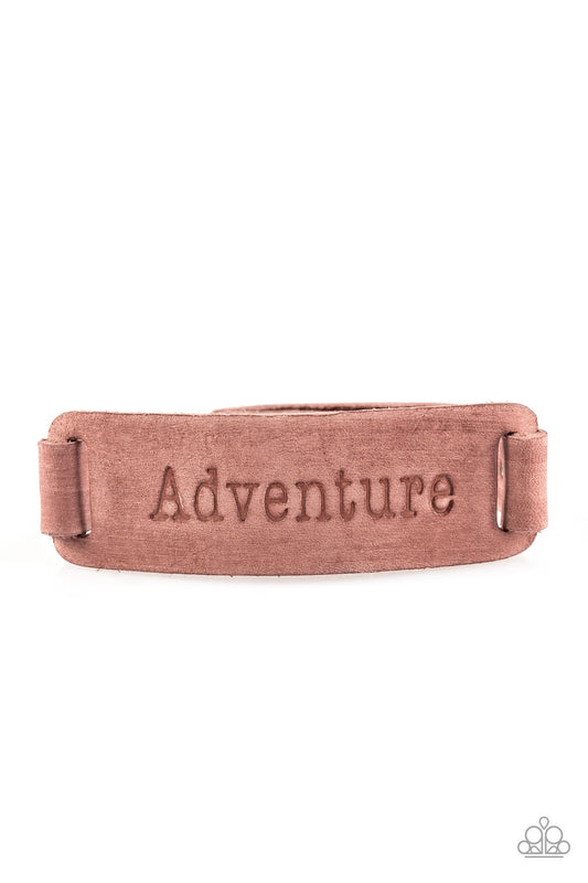 TAKE THE SCENIC ROUTE - BROWN LEATHER ADVENTURE OUTDOORS LOVER INSPIRATIONAL BRACELET