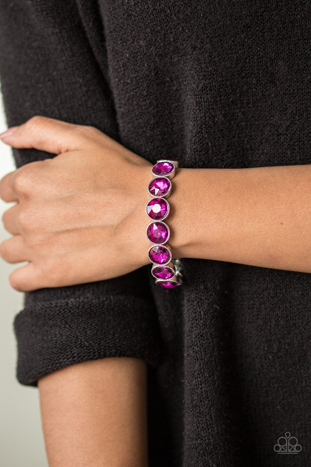 NUMBER ONE KNOCKOUT - PINK HOT PINK STRETCH TENNIS BRACELET