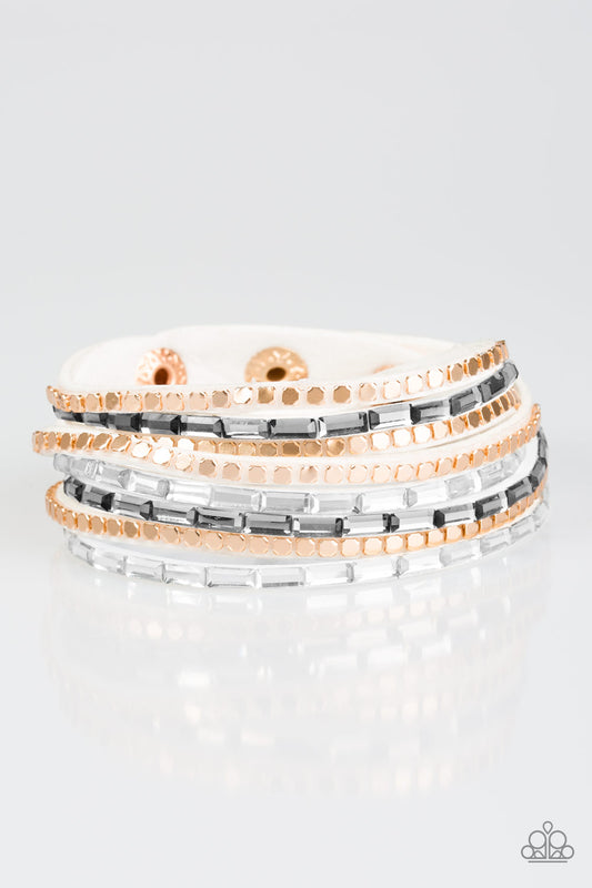 THIS TIME WITH ATTITUDE - WHITE DOUBLE WRAP BRACELET