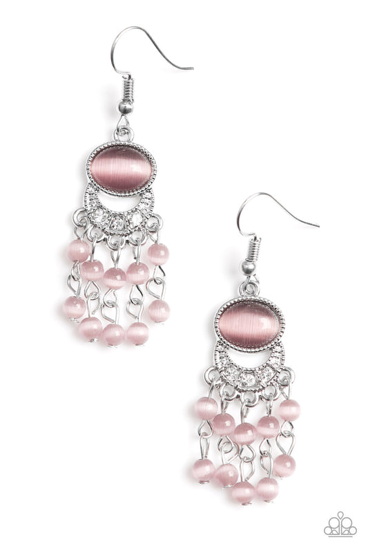 A SPRING STATE OF MIND - PURPLE MOONSTONE FRINGE DAINTY SILVER EARRINGS