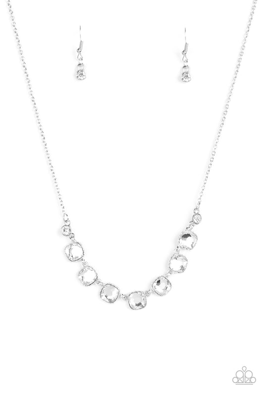 DELUXE LUXE - WHITE RHINESTONE DAINTY NECKLACE