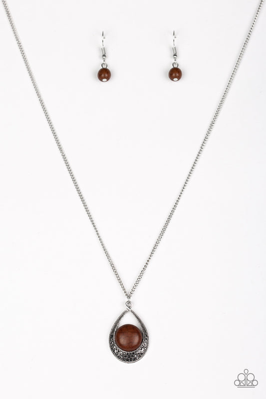 RIO RANCHO RESPLENDENCE - BROWN NATURAL STONE HEMATITE PENDANT NECKLACE