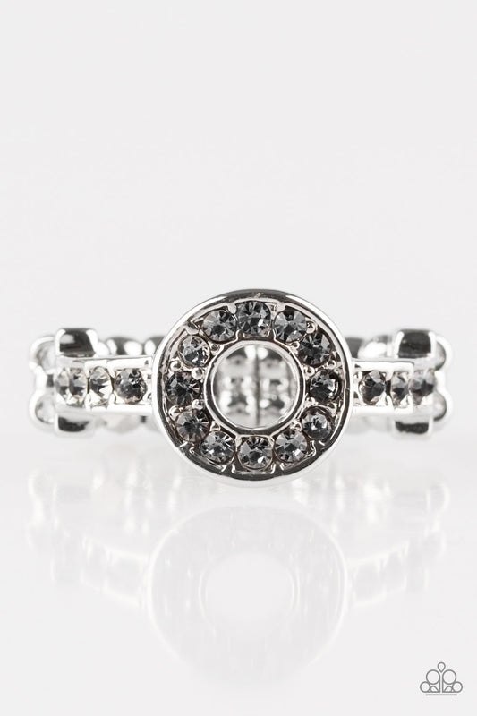 THE ONE AND ONLY SPARKLE - SILVER DAINTY BLACK DIAMOND RHINESTONES RING