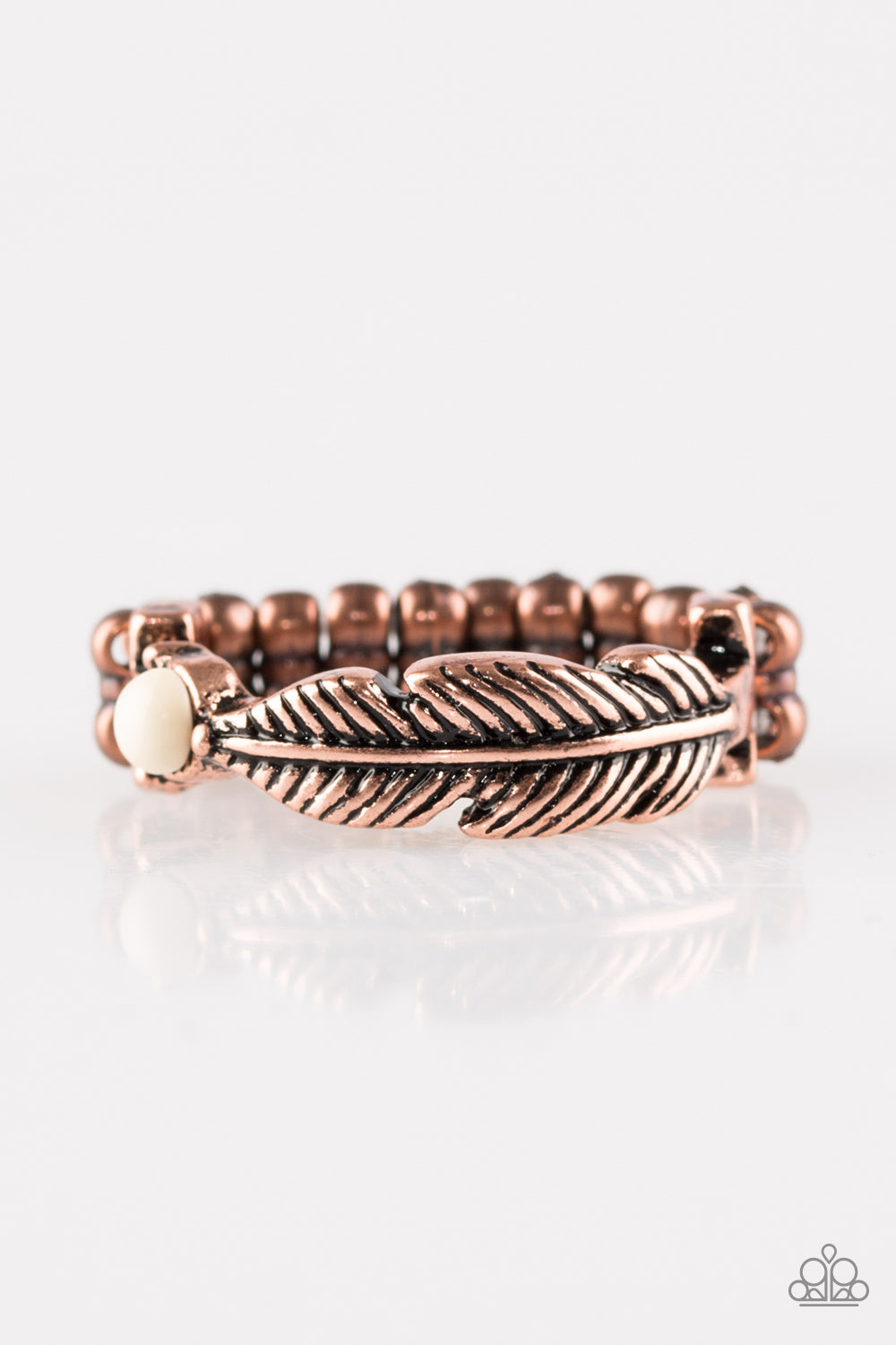 HEADS OR TAILFEATHERS - COPPER FEATHER RING