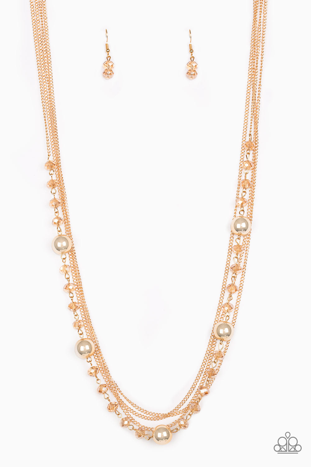 HIGH STANDARDS - GOLD MULTLAYER CHAIN PEARLS NECKLACE