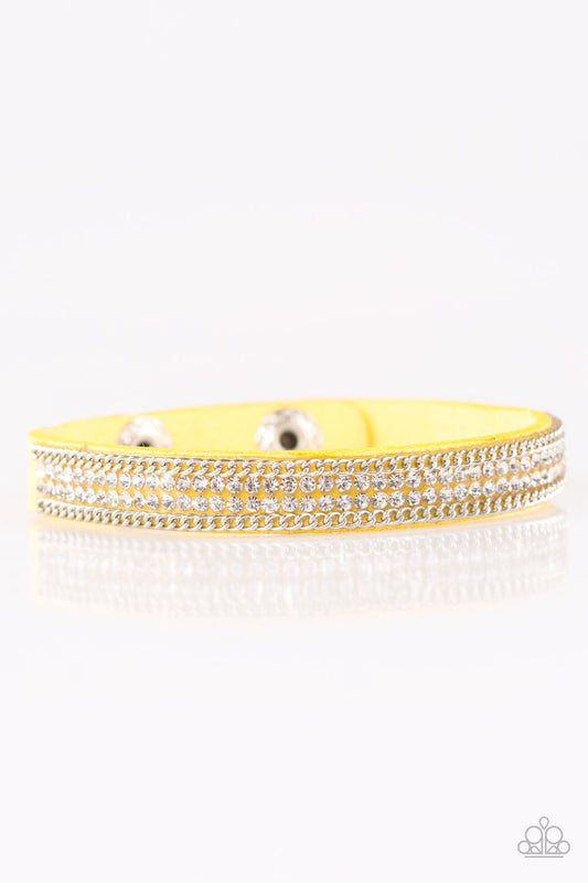 BABE BLING - YELLOW DAINTY RHINESTONES WRAP BRACELET
