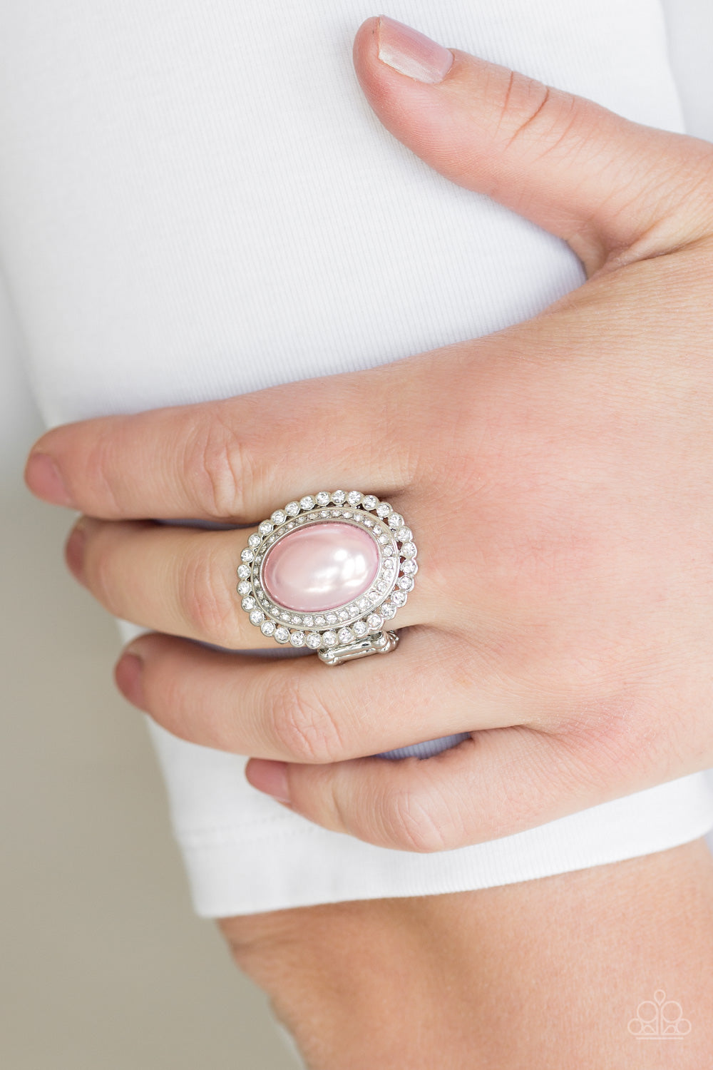 OPULENTLY OLYMPIAN - PINK OVAL PEARL RING