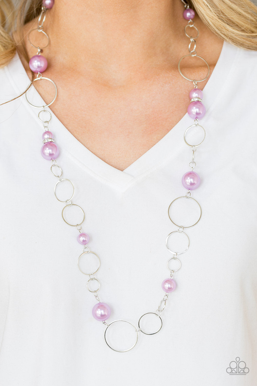 LOVELY LADY LUCK - PURPLE PEARL NECKLACE