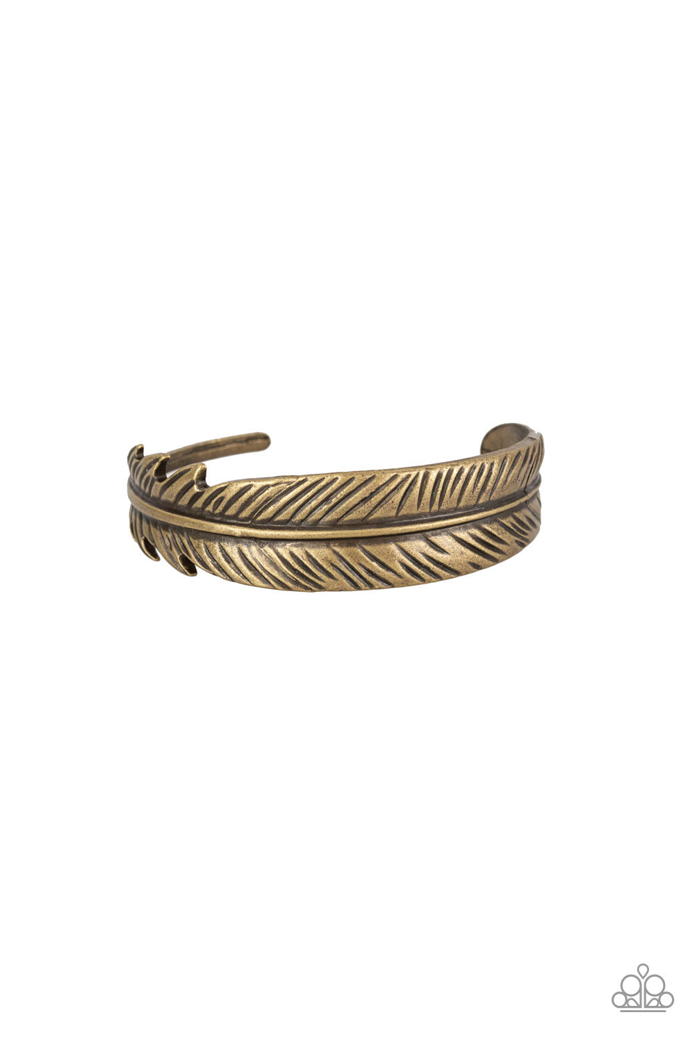 TRAN-QUILL-ITY - BRASS FEATHER CUFF BRACELET