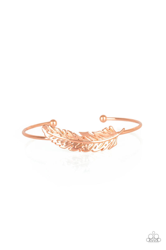HOW DO YOU LIKE THIS FEATHER? - COPPER CUFF BRACELET