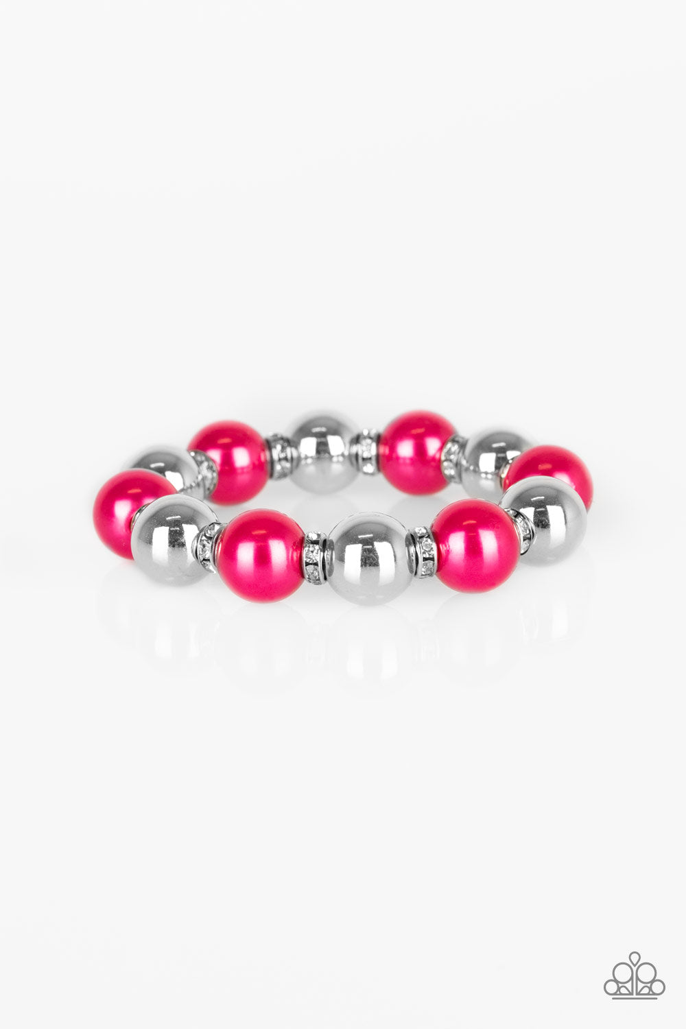 SO NOT SORRY - PINK PEARLS AND SILVER STRETCH BRACELET