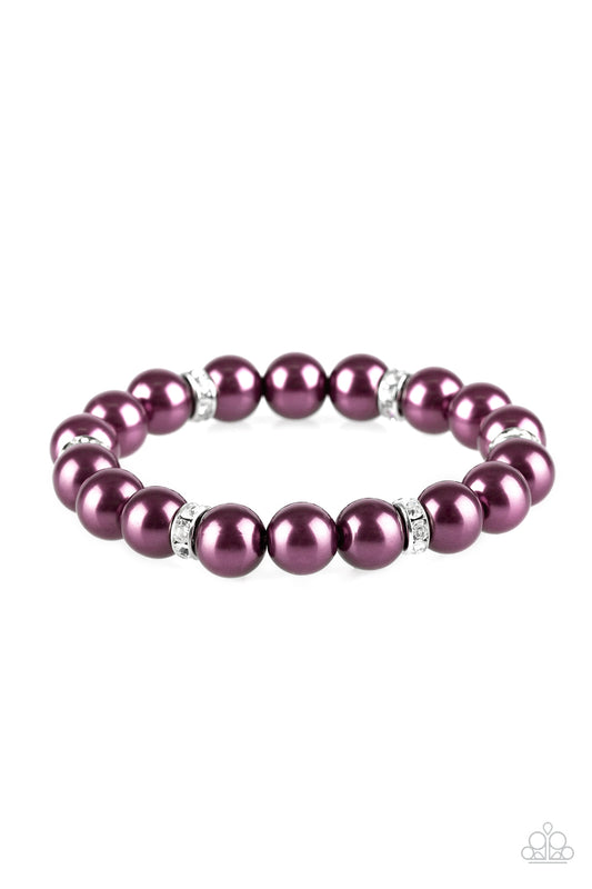 EXQUISITELY ELITE - PURPLE PEARLS STRETCH BRACELET