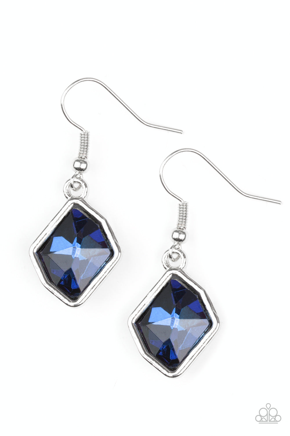 GLOW IT UP - BLUE SAPPHIRE GEOMETRIC SOLITAIRE DAINTY EARRINGS