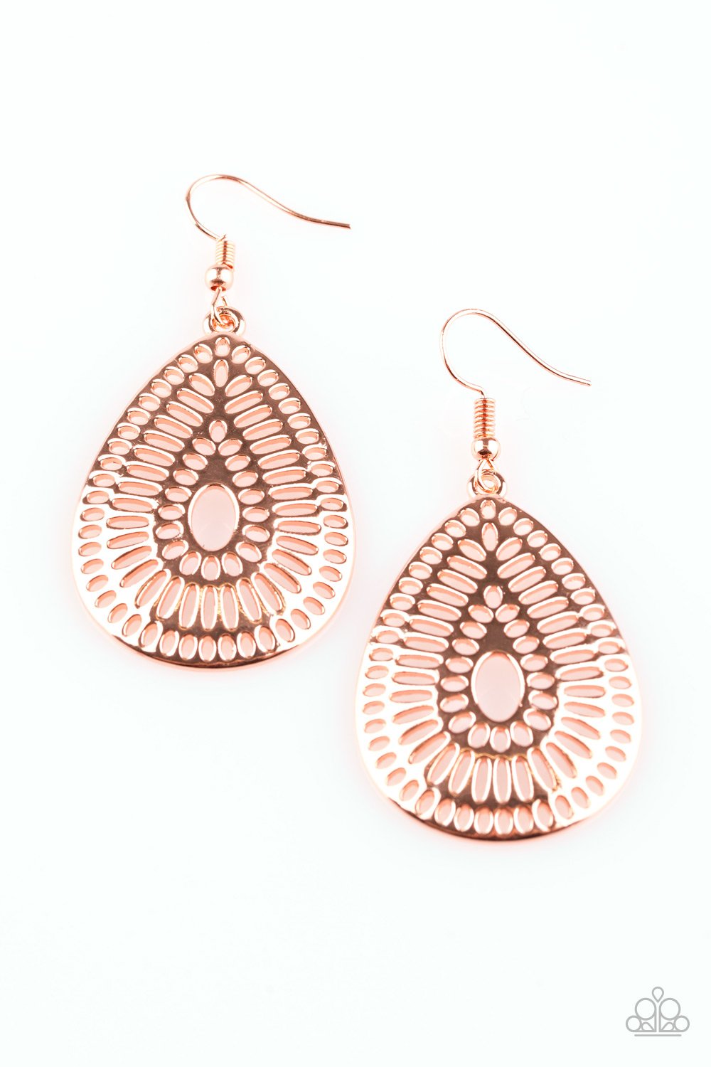 YOU LOOK GRATE - COPPER TEARDROP CUTOUT EARRINGS